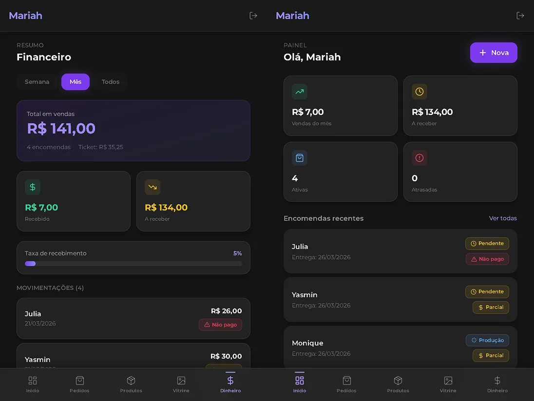 Mariah · Controle de Encomendas